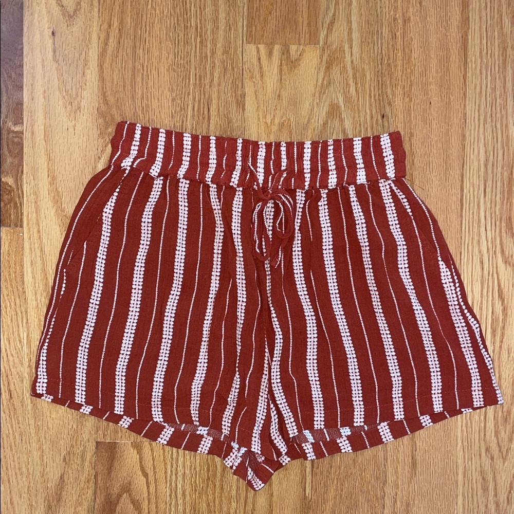 Garage Striped High Waist Shorts